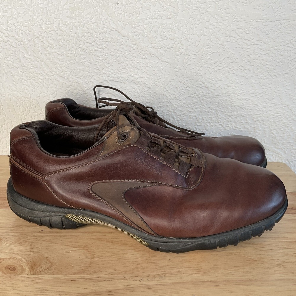 FootJoy Shoes Mens 10.5 WContour Series Golf Cleats Athletic Brown Leather 54296